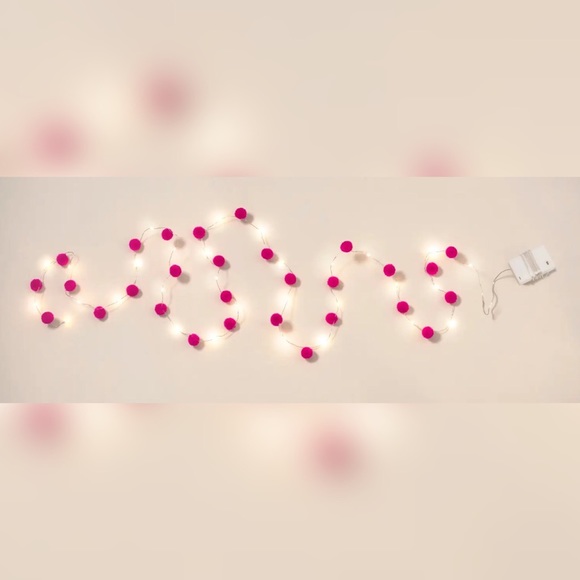 Great Quality Pink Galaxy Boho Home Decor Pom Pom Battery Operated Fairy Lights - Picture 4 of 5